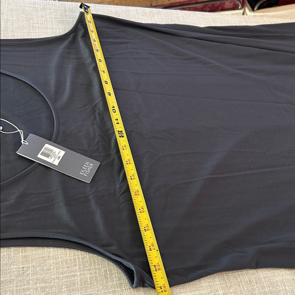 Eileen Fisher asymmetrical mesh hemline dress - Picture 6 of 11
